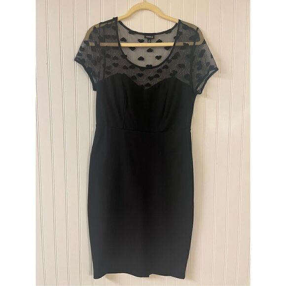 Torrid little black dress mesh bodice sz 14 - Picture 1 of 10